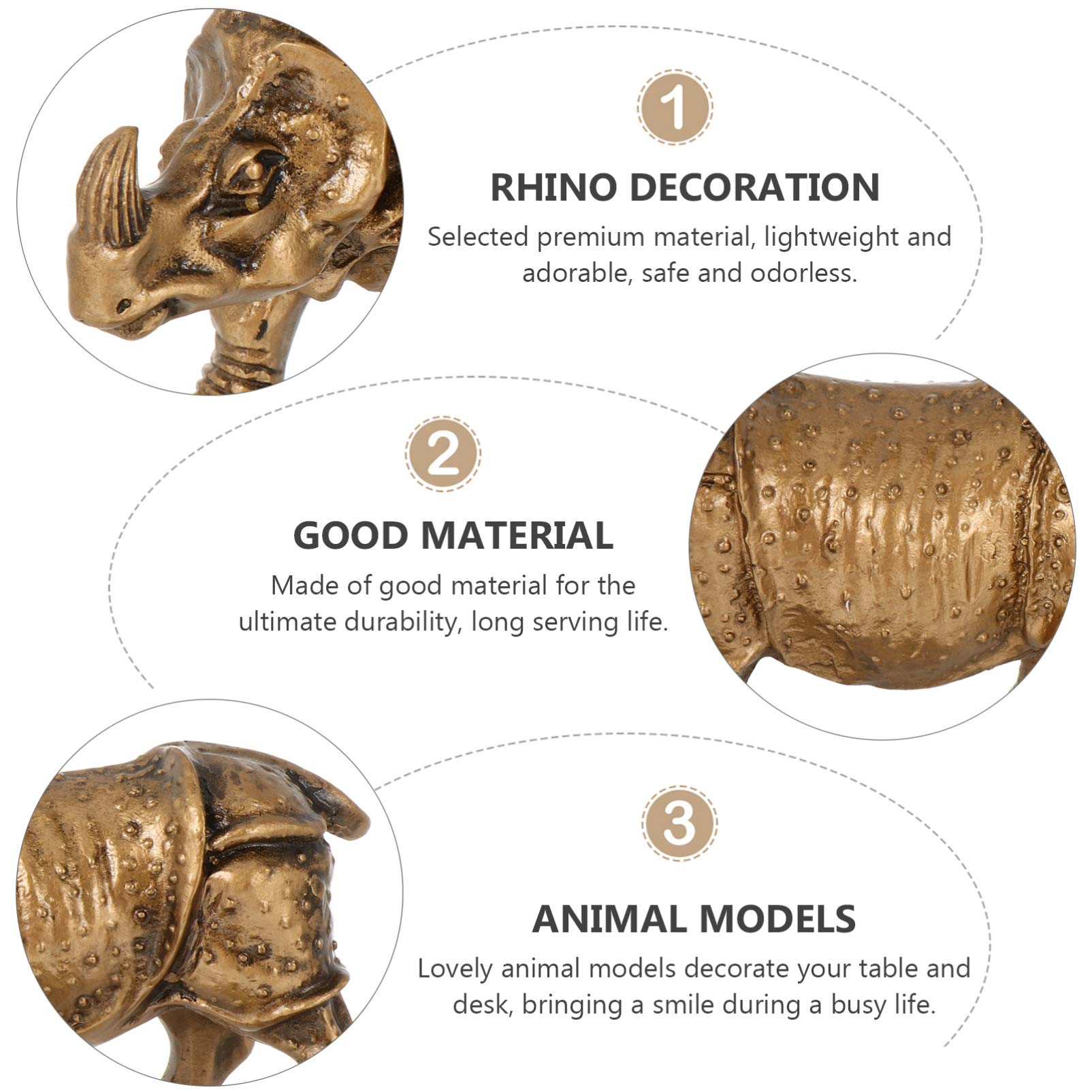 EXCEART Rhinoceros Resin Figurine - Animal Statue for Office Decor, Tea Pet, Car Dashboard, and Home Decoration | Perfect Gift for Animal Lovers