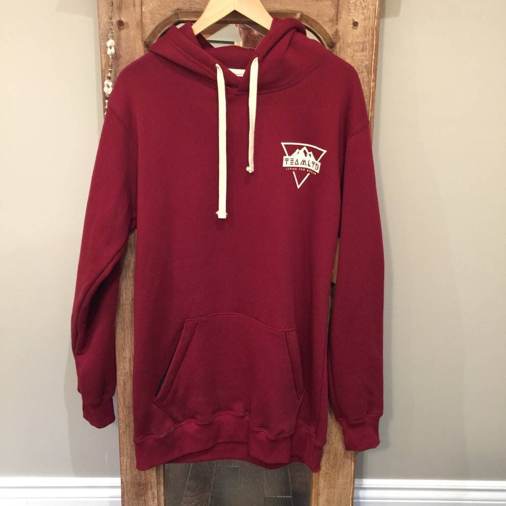 Team LTD Dark Red Hoodie with White Logo - Cozy Pullover Sweatshirt for Men & Women | Perfect for Casual Wear, Gym, and Outdoor Activities