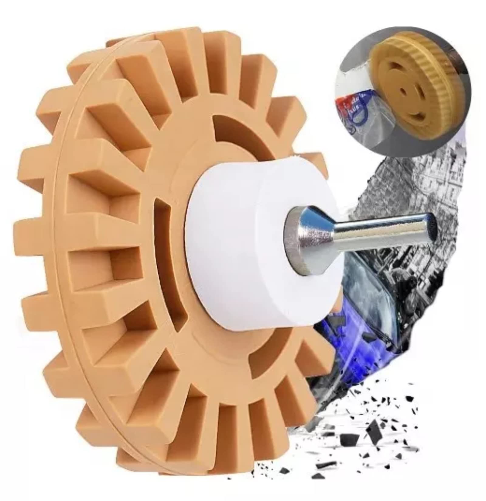 Best Decal & Sticker Remover Tool - Rubber Eraser Wheel for Cars, Walls, Glass - Easy Adhesive Residue Cleaner for Home & Office Use