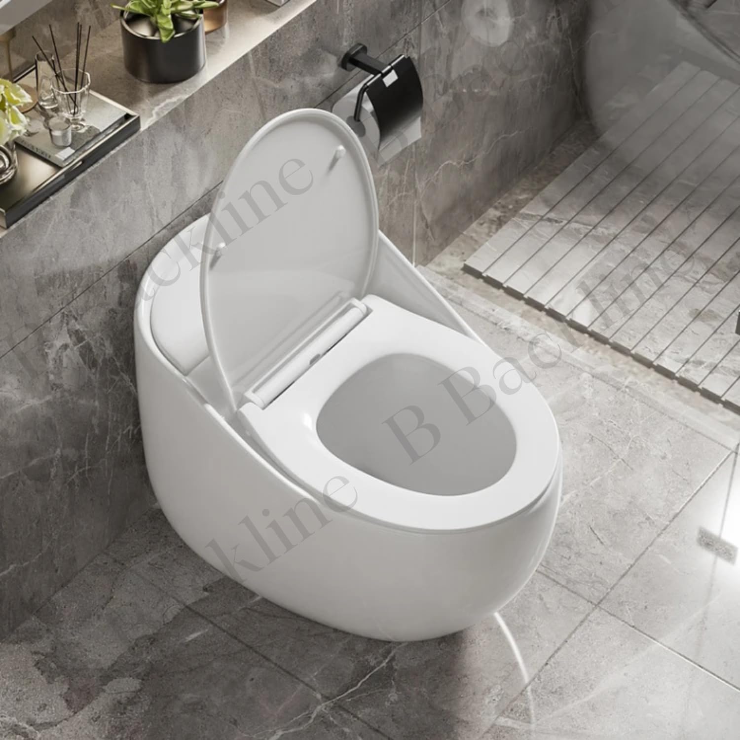 Premium B Backline Ceramic One-Piece Siphonic Western Toilet with Soft Close Seat - 9