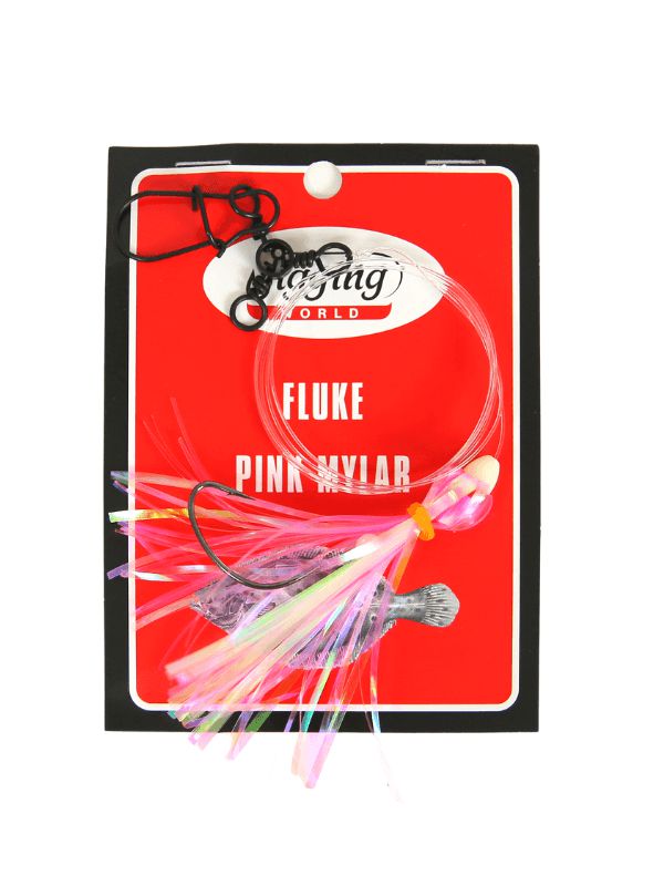 Jigging World Fluke Fishing Rigs with Mylar - Saltwater & Freshwater Fishing Lures for Fluke, Flounder, Bass - Perfect for Pier, Shore & Boat Fishing