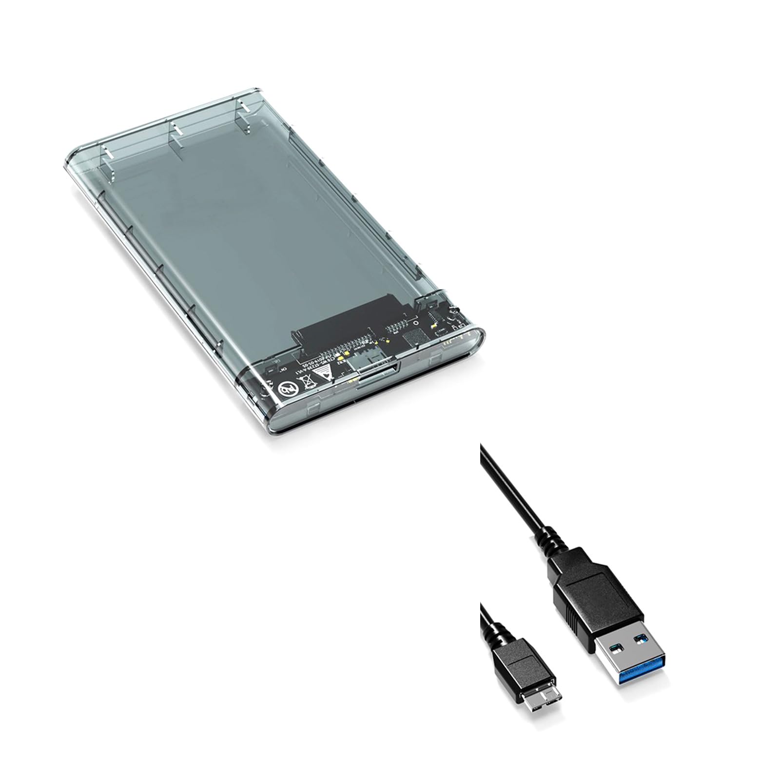 HOOLRZI 2.5 Inch USB 3.0 External Hard Drive Enclosure - 5Gbps SSD Case for Laptop & PC - Portable Storage Solution for Data Backup, File Transfer & Extra Storage Space