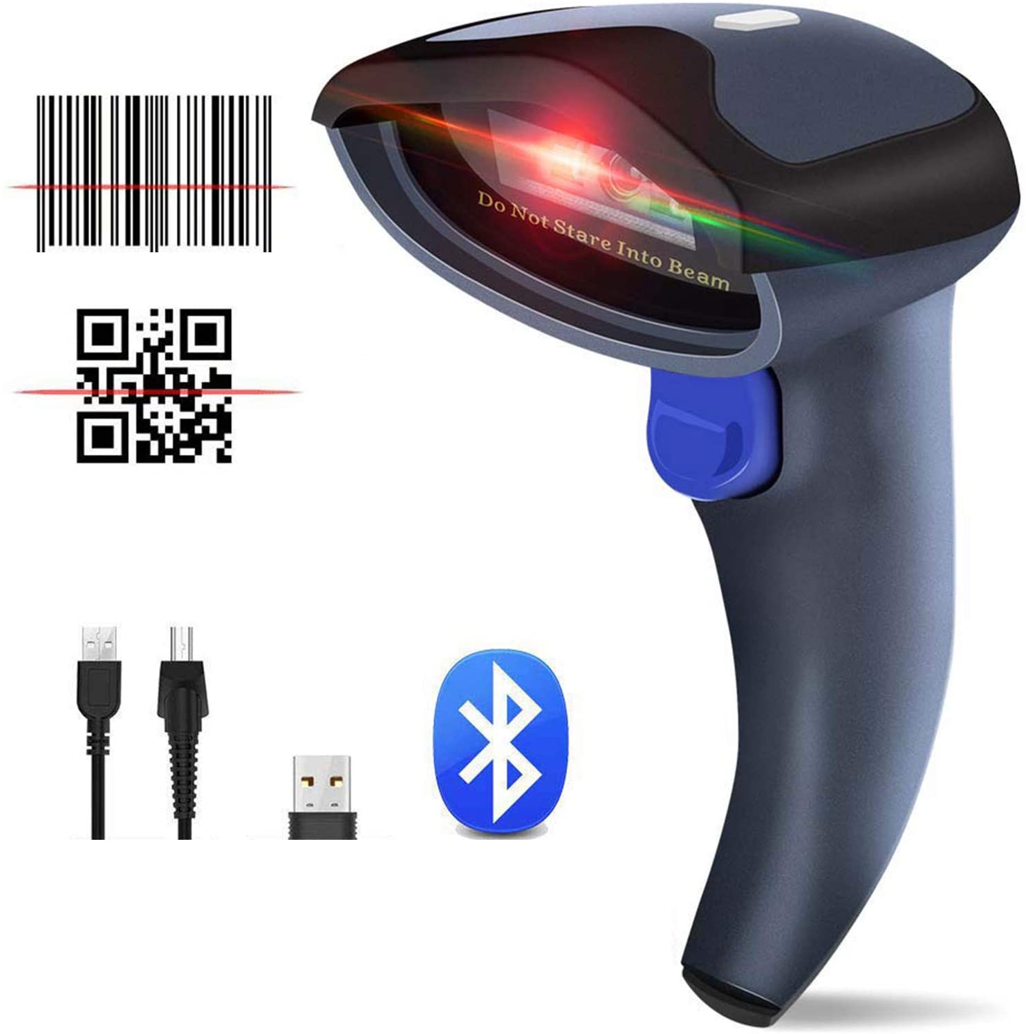 W8 X 2D Wireless Barcode Scanner - Portable Bluetooth Handheld Scanner for Retail, Warehouse & Inventory Management | Fast & Accurate QR Code Reader for Smartphones, Tablets & POS Systems