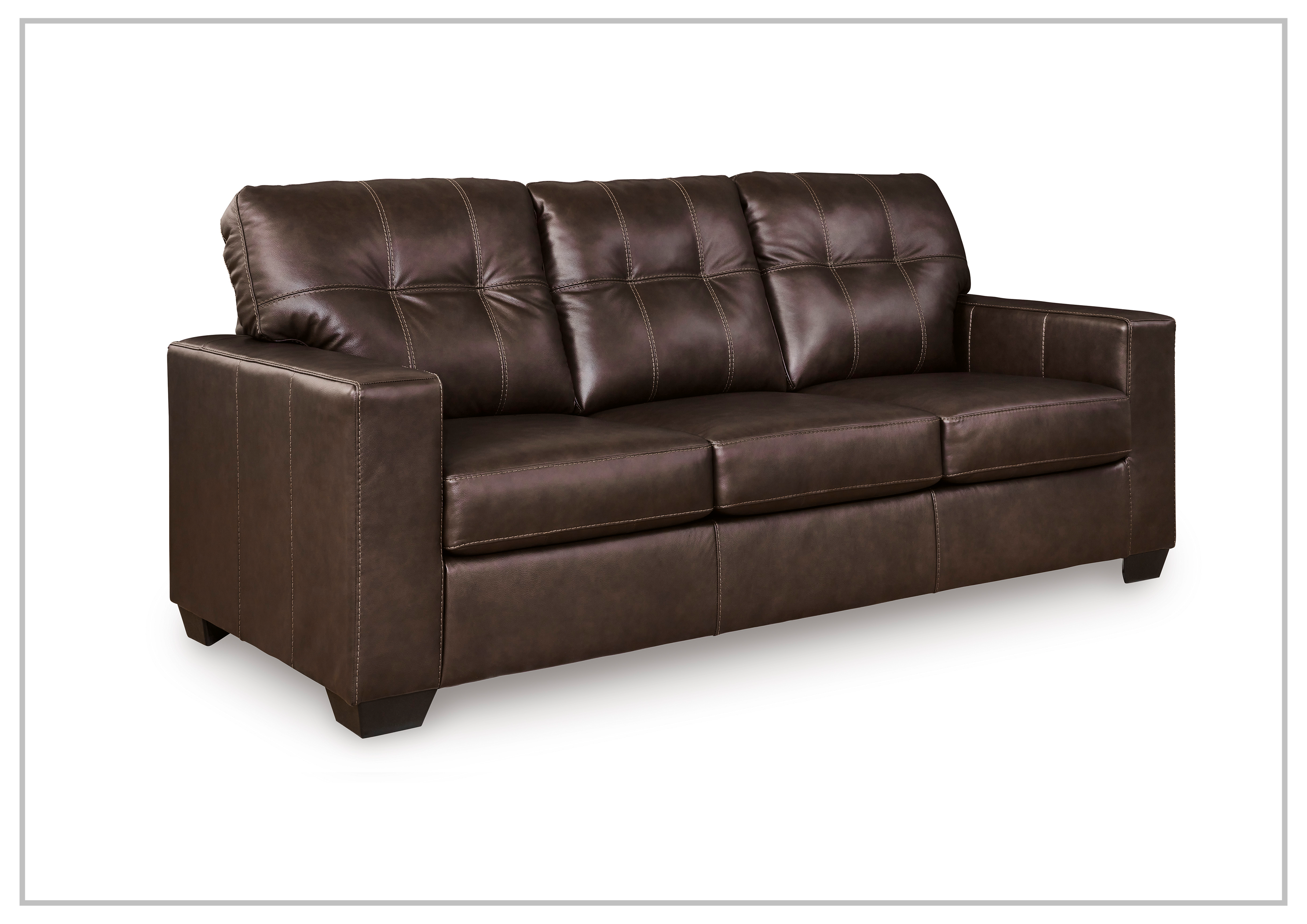 Gio Italia Salvatore 3-Seater Queen Leather Sofa Sleeper - Dark Brown & Black Options | Convertible Sofa Bed for Living Room, Guest Room & Small Spaces