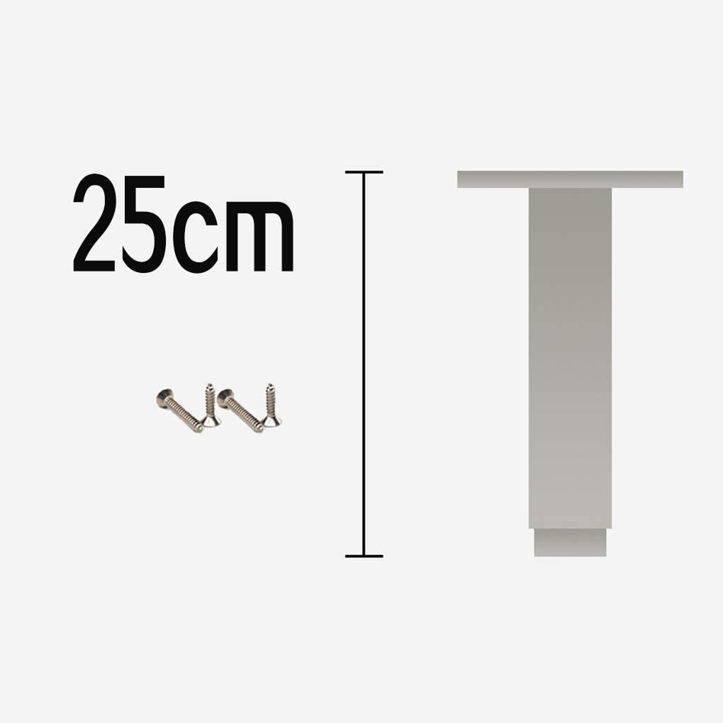 Adjustable Height 6mm Metal Table Legs - 4 Pack Square Aluminum Alloy Furniture Feet for Sofa, Bed, Cabinet & Couch - Replacement Risers with Screws (25cm) - Perfect for Home Office, Living Room & Bedroom Furniture Upgrade