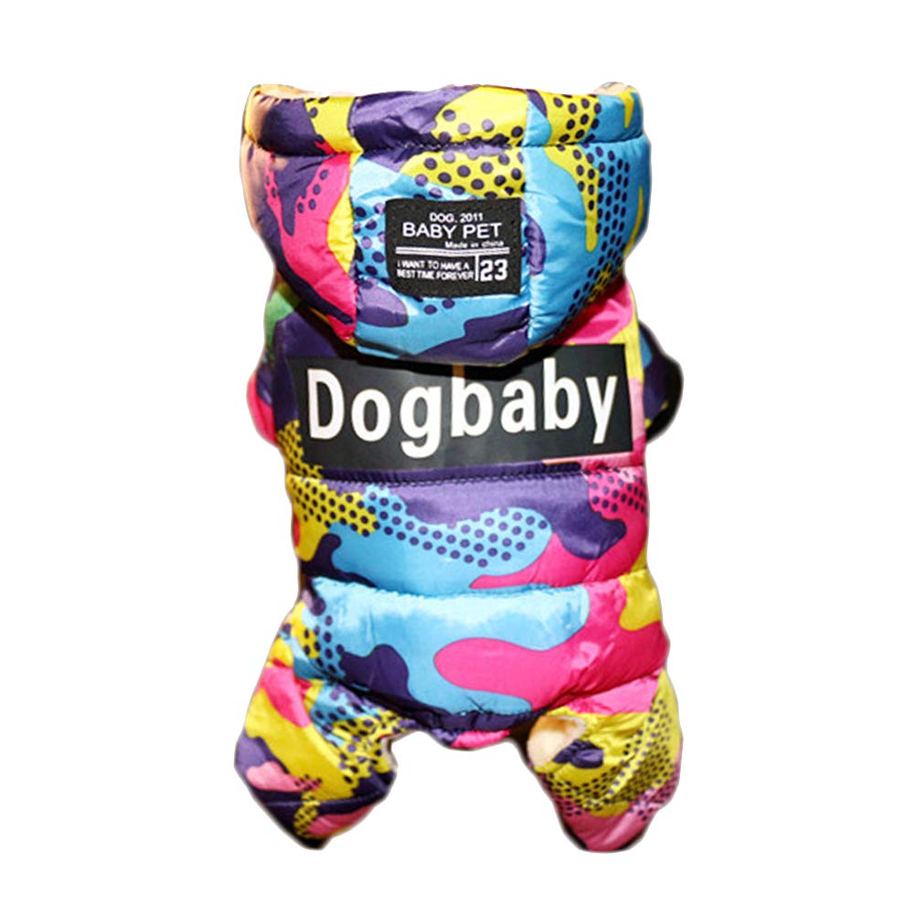 Thickened Camouflage Winter Dog Coat - Warm Hooded Apparel for Small Dogs Like Pugs (Black, Size Medium) - Perfect for Outdoor Walks & Cold Weather Protection