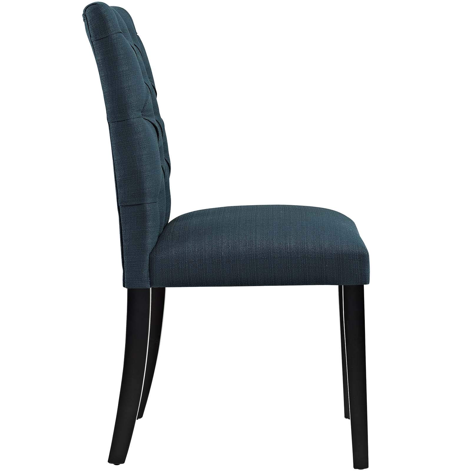 Modway Duchess Fabric Dining Chairs - Set of 2, Azure Blue Upholstered Side Chairs for Kitchen, Dining Room & Breakfast Nook - Comfortable Modern Seating Furniture