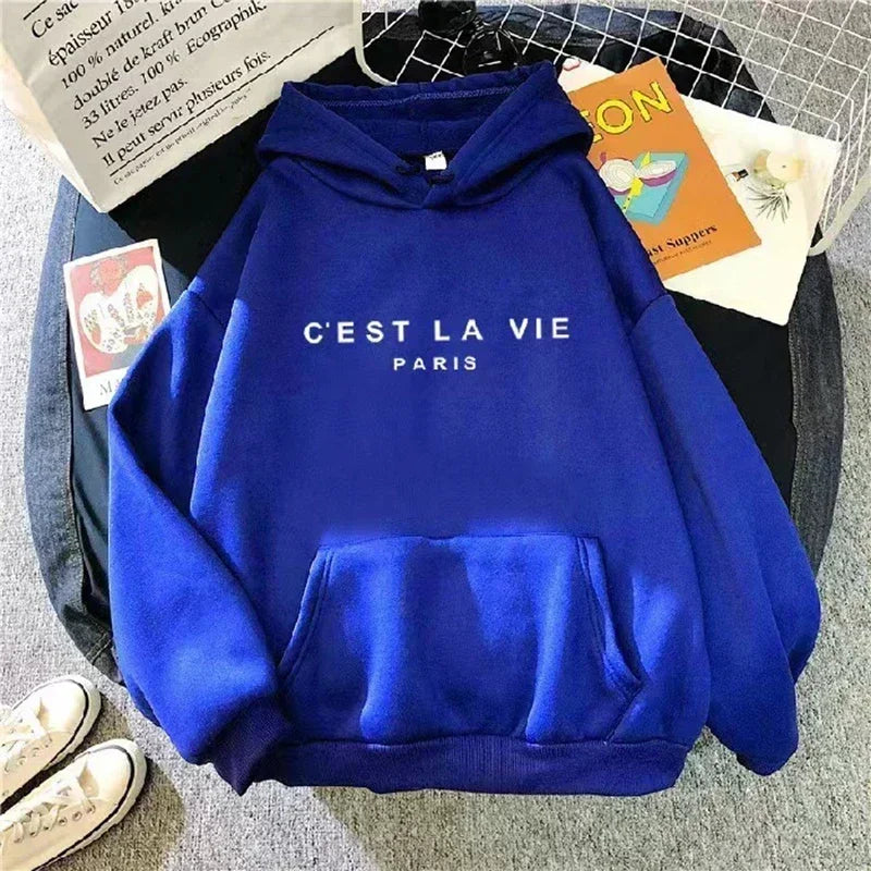 Women's Fleece Hoodies - Thick Warm Winter Pullover Sweatshirt with Long Sleeves & Hood | Casual Loose Fit Printed Tops for Women | Perfect for Outdoor Activities, Lounging & Cold Weather Fashion