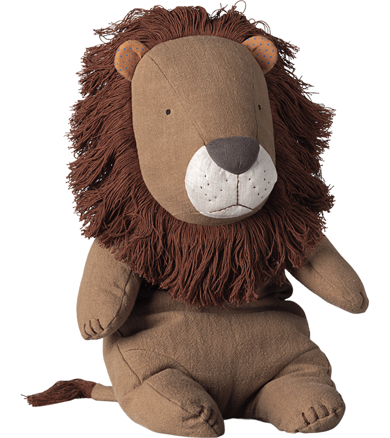 Maileg Safari Friend Big Lion Plush Toy - Soft Stuffed Animal for Kids, Nursery Decor & Safari Themed Playtime