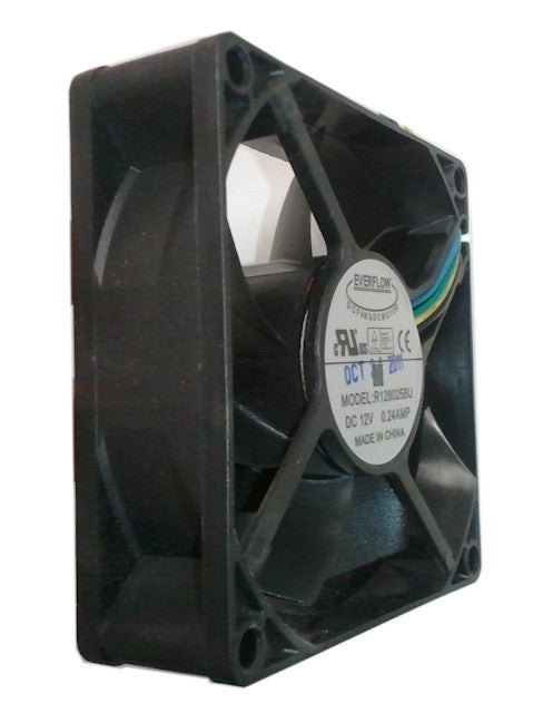 Everflow 80x80x25mm Dual Ball Bearing PWM Fan R128025BU AF - High Performance Cooling Fan for PC, Gaming Rig, Server & Electronics Cooling