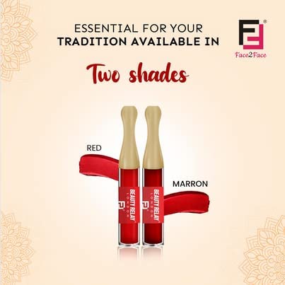 BEAUTYRELAY LONDON 100% Natural Long Lasting Smudge Proof Waterproof Sindoor - Red & Maroon Shade Face 2 Face Flaming Diva, 5g | Perfect for Weddings, Festivals & Traditional Makeup Looks