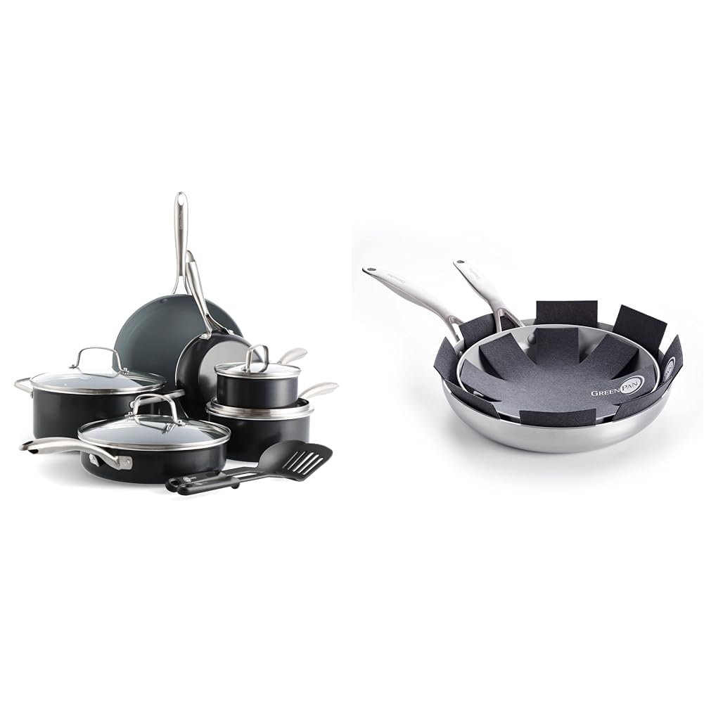 GreenPan Swift Healthy Ceramic Nonstick 12-Piece Cookware Set - PFAS-Free, Dishwasher & Oven Safe Pots and Pans with Stainless Steel Handles - Perfect for Healthy Cooking, Frying & Baking in Modern Kitchens