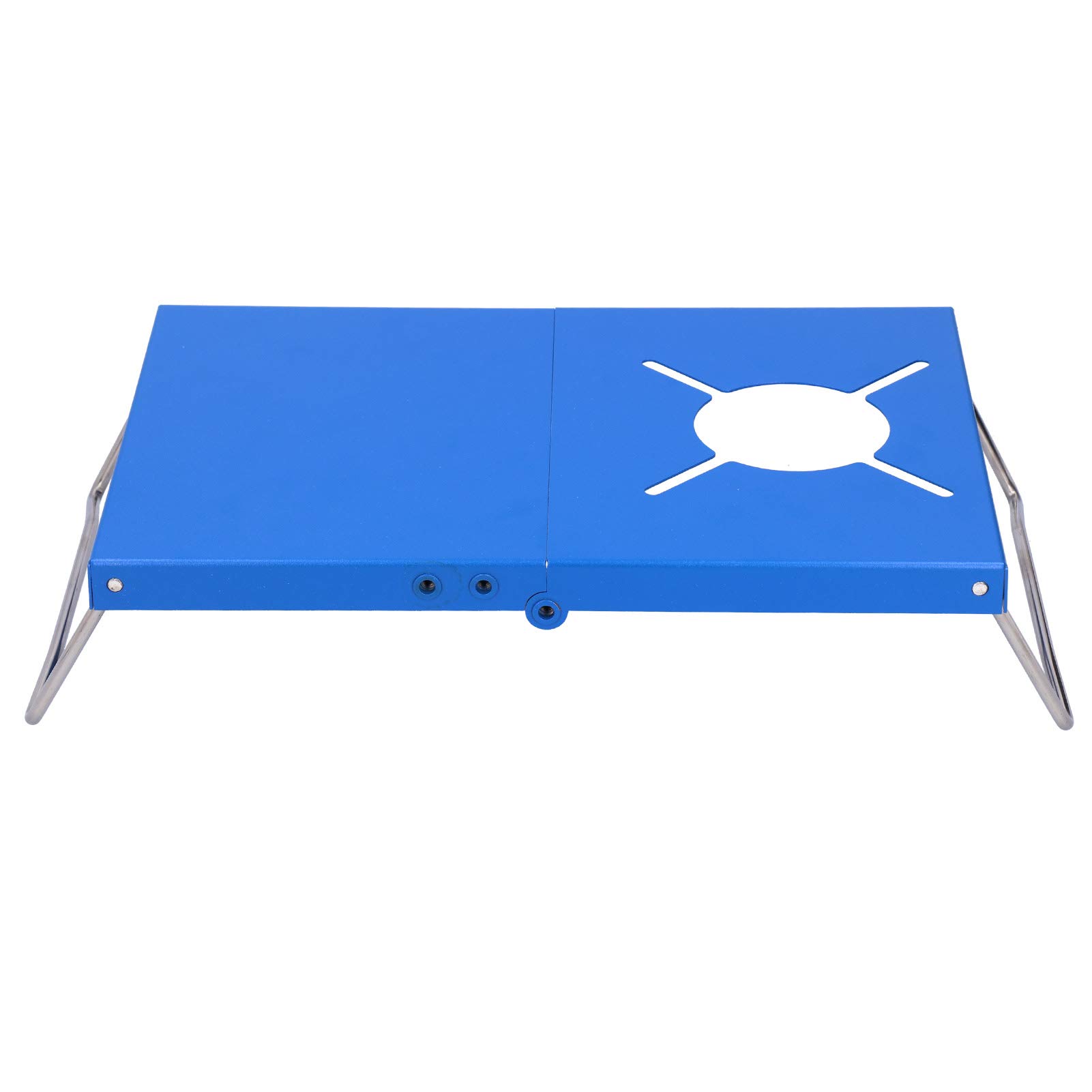 **Portable Stainless Steel Camping Stove Table - Windproof Outdoor Dining Table for Adults & Kids - Compact Patio, Beach & Fishing Accessories (Blue) - Perfect for Picnics, Backyard BBQs & Camping Trips**