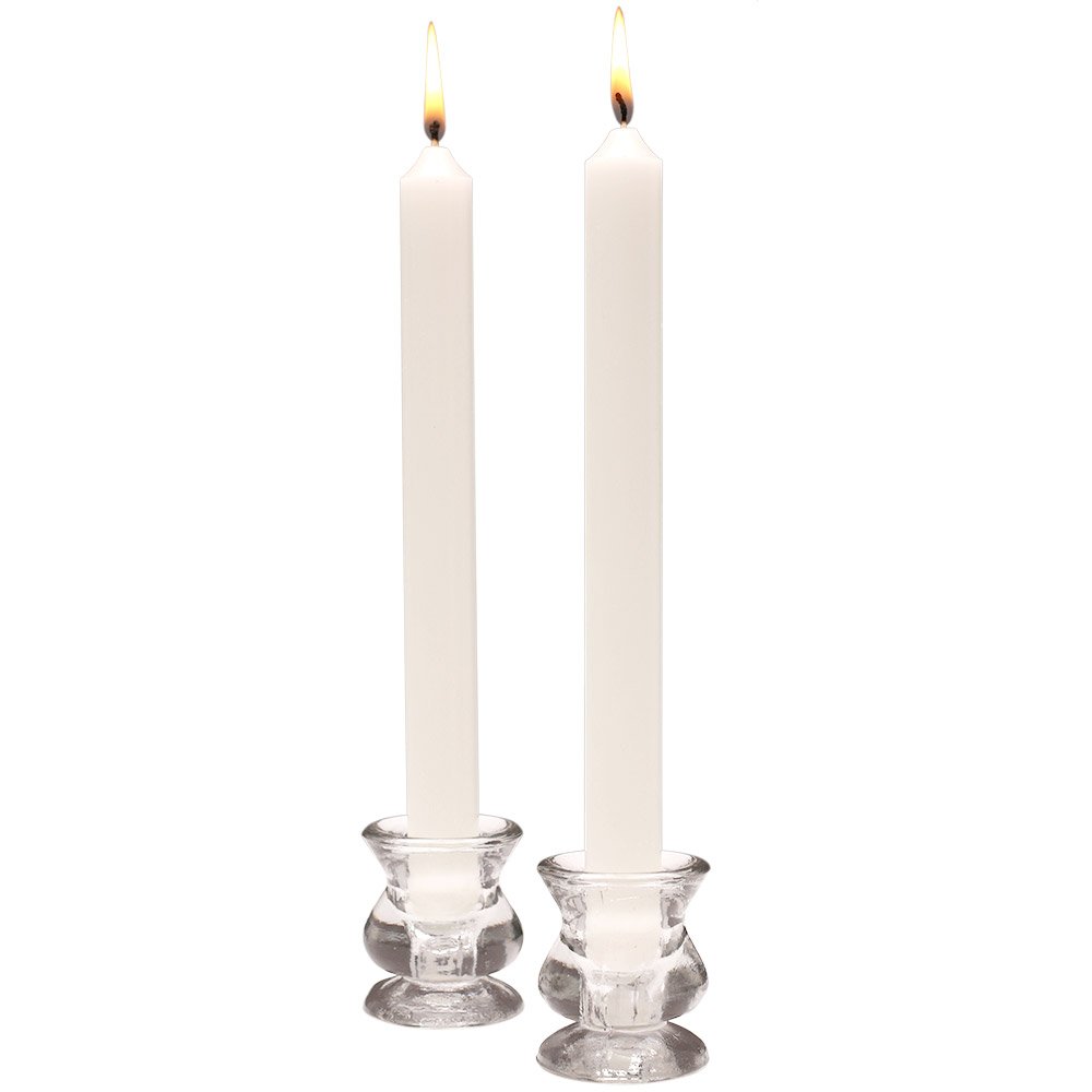 Premium Caspari 10-Inch Taper Candles - Dripless, Smokeless & Unscented - Cherry Blossom Design (Set of 2) for Elegant Dining, Romantic Dinners & Home Decor
