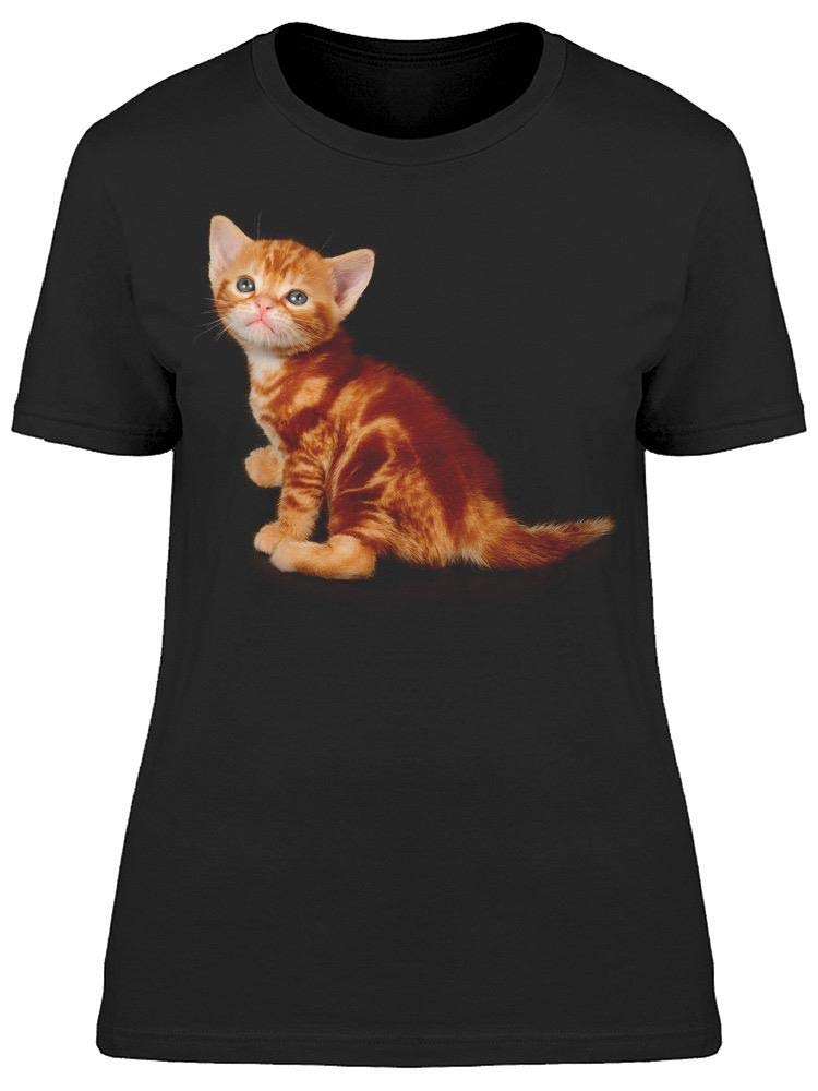 Red Shorthair Kitten Sitting Women's T-Shirt - Cute Cat Lover Graphic Tee for Casual Wear & Cat Enthusiasts