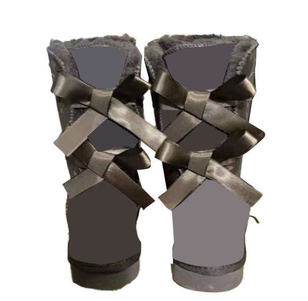 Women's Winter Snow Boots with 2 Decorative Bows - Waterproof & Warm for Cold Weather - Perfect for Snowy Days, Hiking, and Outdoor Adventures