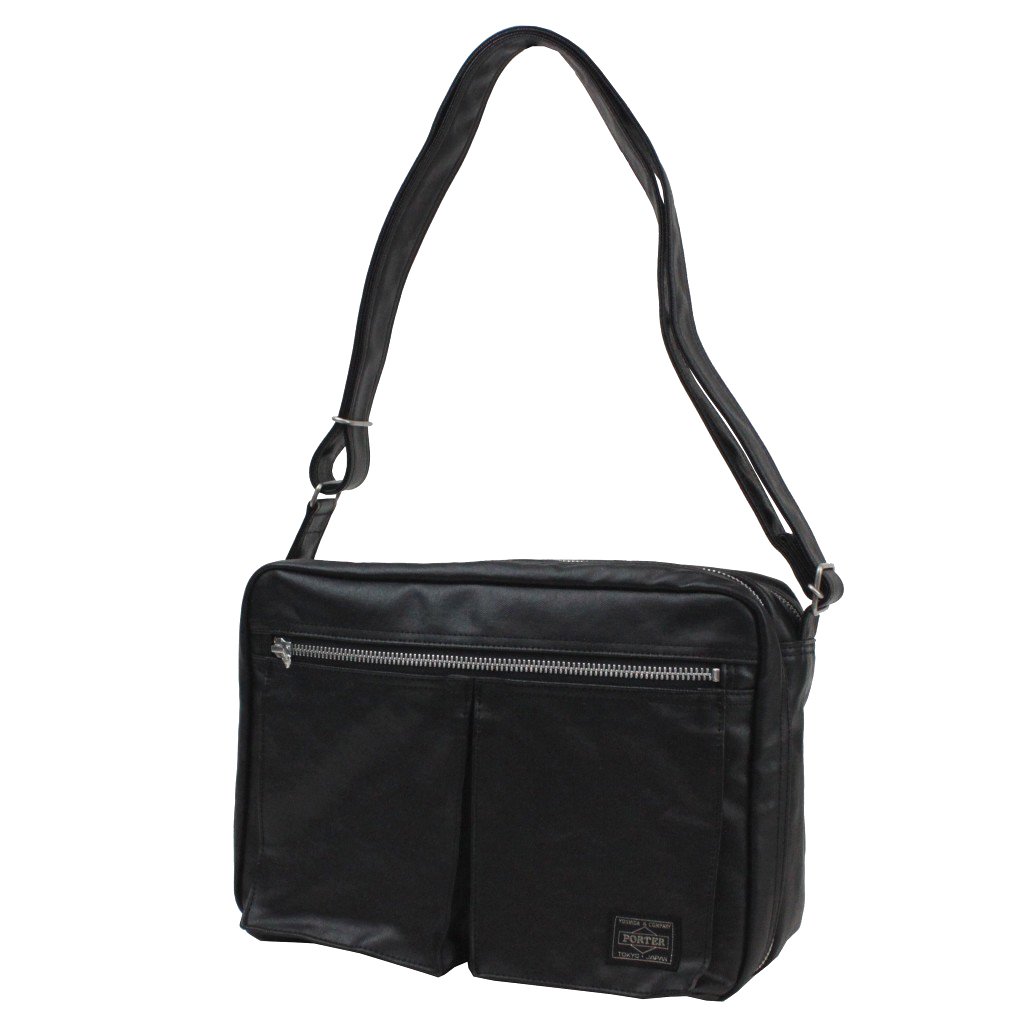 Yoshida Porter Freestyle Shoulder Bag 707-08211 - Durable Nylon Crossbody Bag for Men & Women, Lightweight Travel & Everyday Use (Black) - Perfect for Commuting, Work, and Outdoor Activities