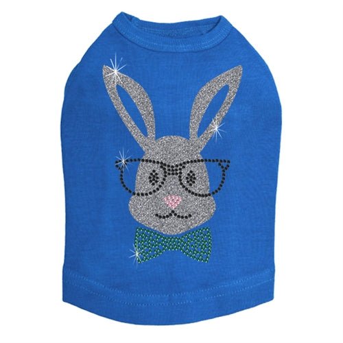 White Bunny with Glasses and Bow Tie Dog Tank Top - Cute Pet Costume for Small Dogs - Perfect for Easter, Halloween & Photo Shoots