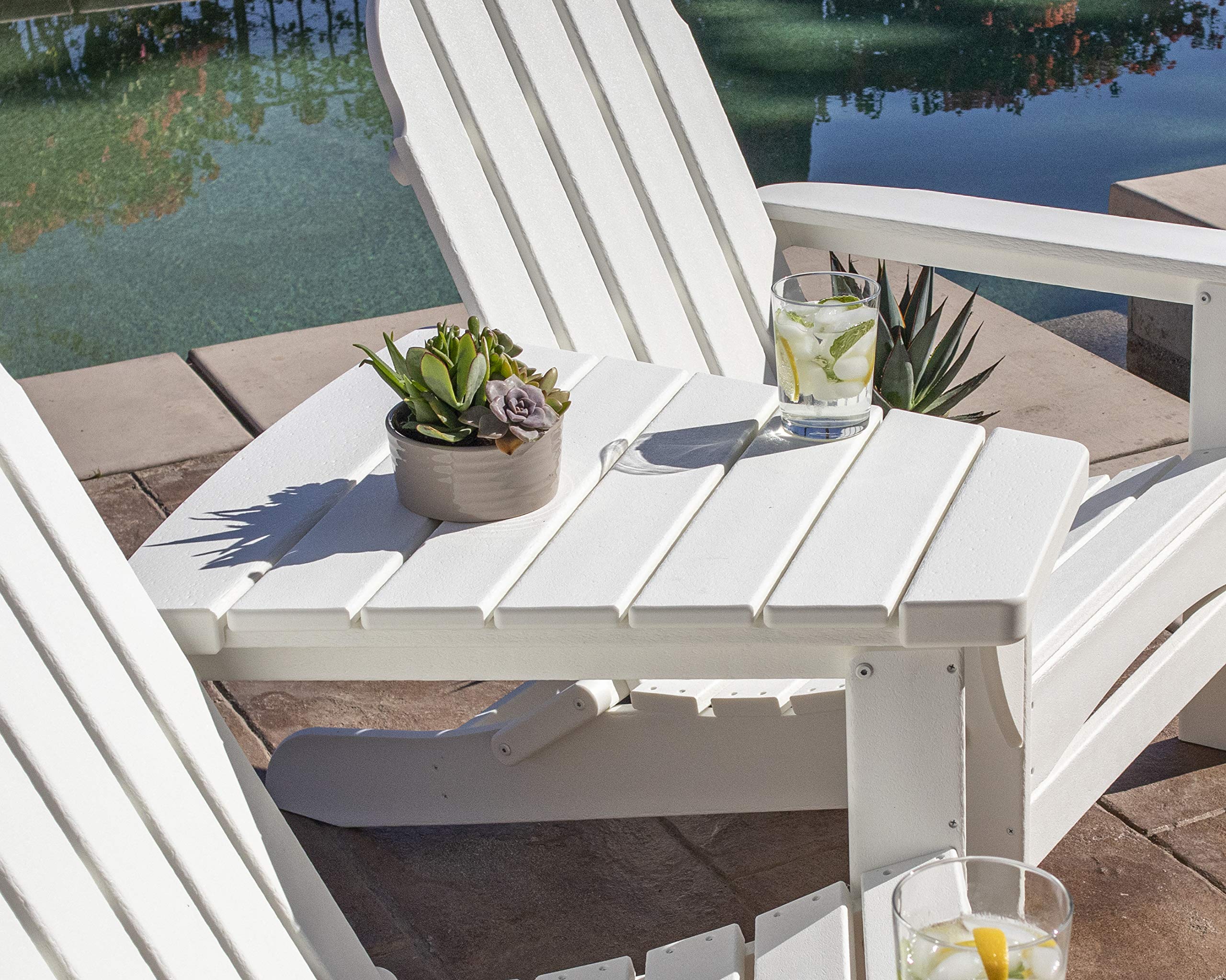 POLYWOOD® Outdoor Dining Table - White - Weather-Resistant Durable Plastic - Perfect for Patio, Deck, and Garden Dining