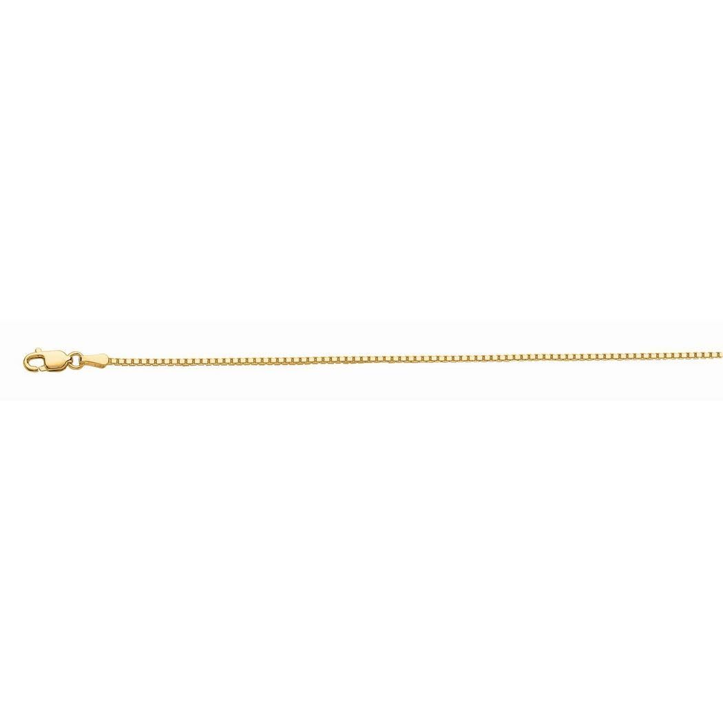 10k Gold Sparkle Cut Octagonal Box Chain Necklace for Women & Men - Adjustable Lengths | Elegant Gift for Anniversary, Wedding & Everyday Wear