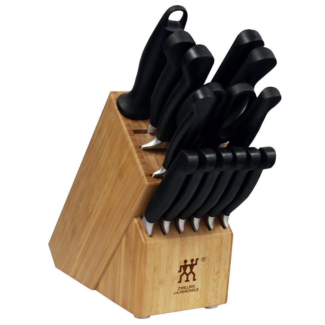 Zwilling Henckels Pure 15-Piece Knife Block Set - High-Quality German Kitchen Knives for Professional Chefs & Home Cooking