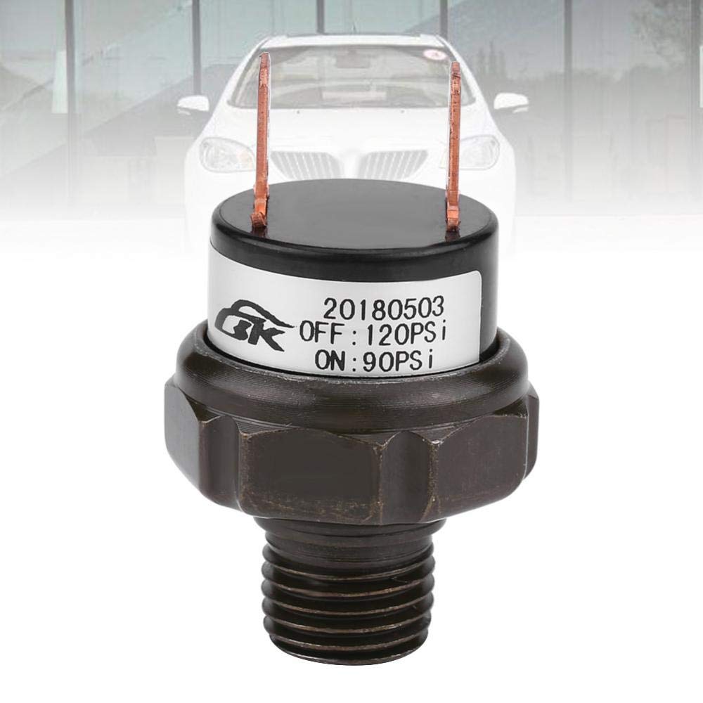 Aramox 12V Air Compressor Pressure Control Switch - Automatic 90-120PSI Adjustable for Car Tires, Inflatable Boats & Air Mattresses