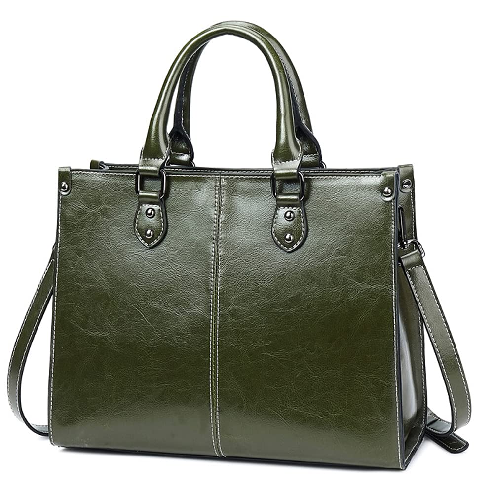 ROUROU Genuine Leather Tote Bag for Women - Top Handle Crossbody Hobo Handbag with Large Capacity, Stylish Shoulder Purse | Perfect for Work, Travel & Everyday Use