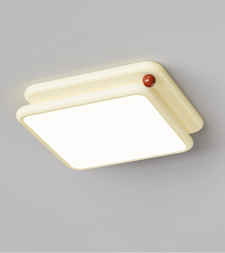 Nordic Style Cream White Ceiling Lamp - Modern Minimalist Lighting Fixture for Living Room, Bedroom, and Dining Room