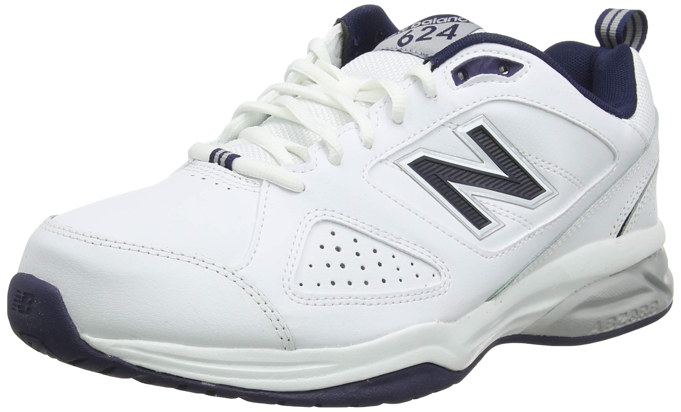 New Balance Men's 574 Classic Running Shoes - White/Navy, Size 40.5 | Lightweight Comfort Sneakers for Gym, Walking & Casual Wear
