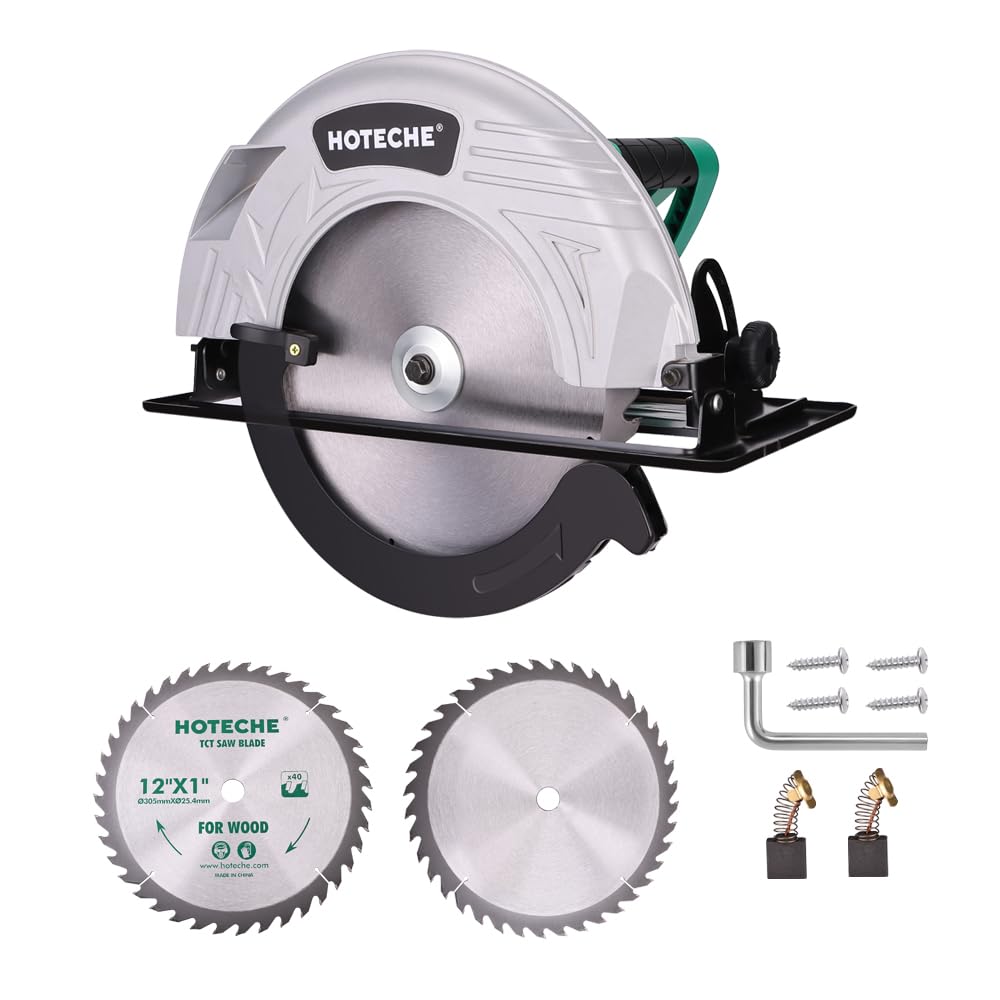 Hoteche 12-Inch 4-HP Compact Portable Circular Table Saw with Blade - Perfect for Woodworking, DIY Projects & Home Renovations