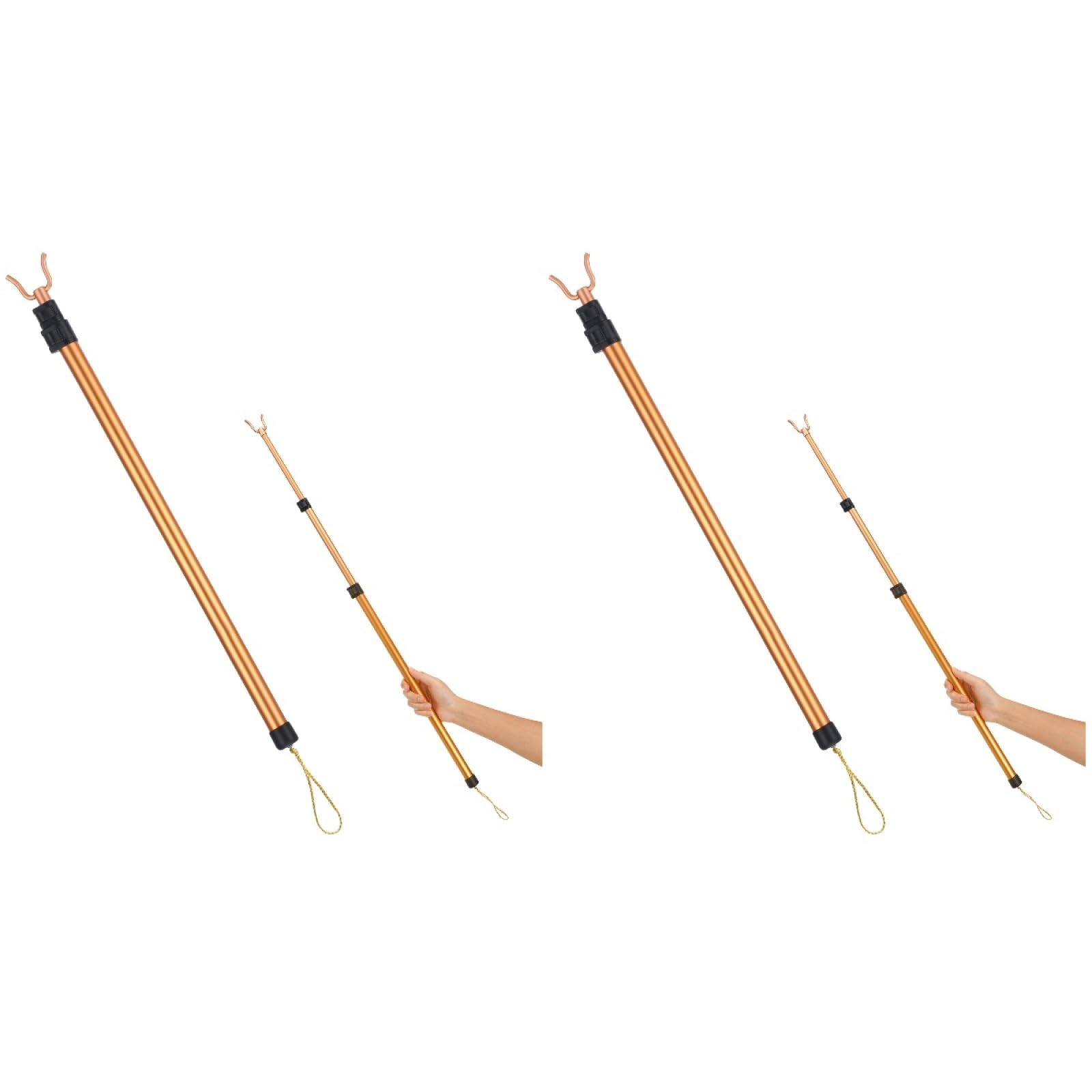 2-Pack Lightweight Aluminum Telescopic Clothes Drying Rod - Adjustable Clothing Pole for Home Laundry, Closet & Balcony - Perfect for Hanging Shirts, Pants & Towels Indoor/Outdoor Use