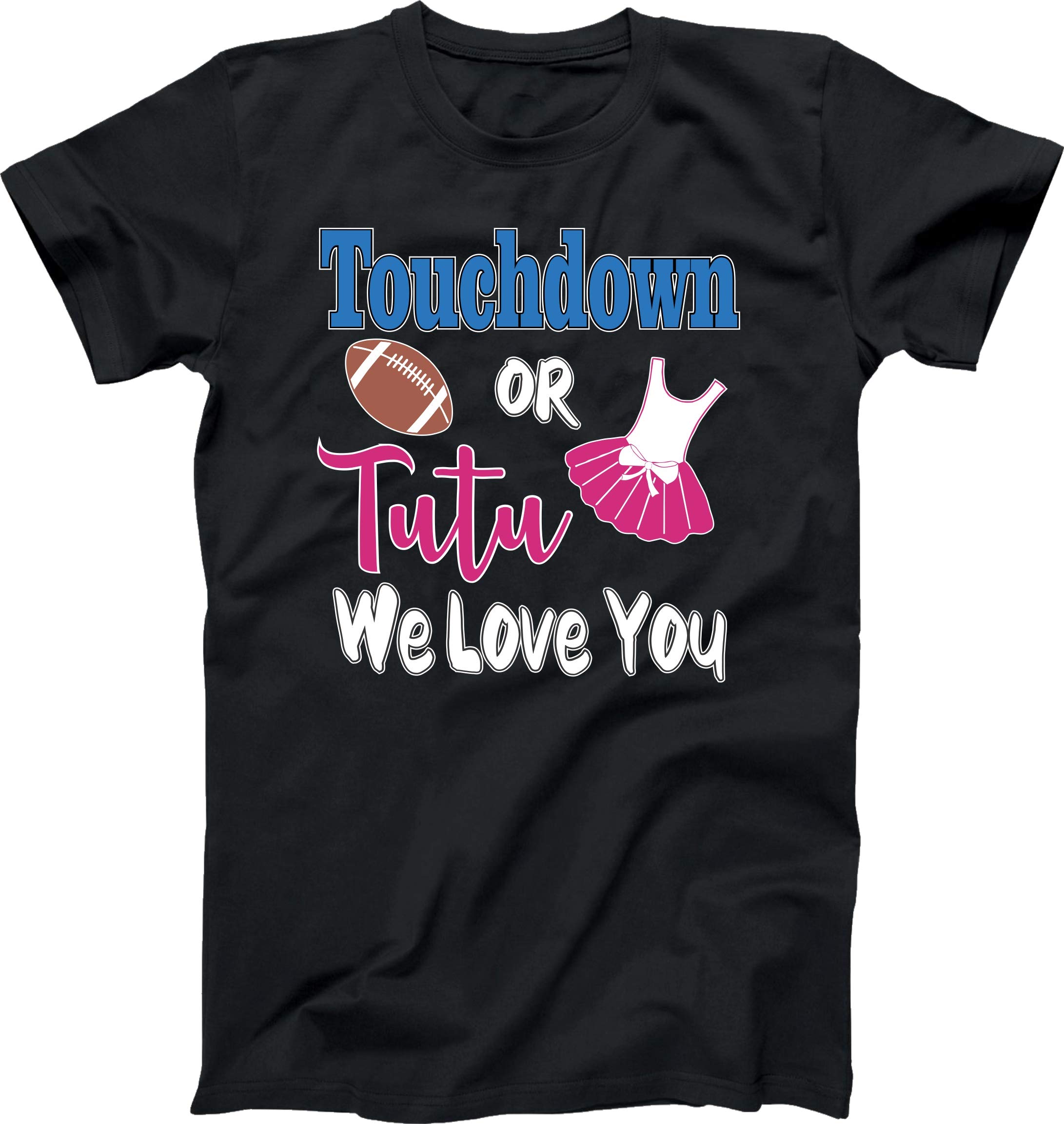 Gender Reveal Touchdown or Tutu Baby Shirt - Pink or Blue Pregnancy Announcement T-Shirt for Baby Showers & Gender Reveal Parties