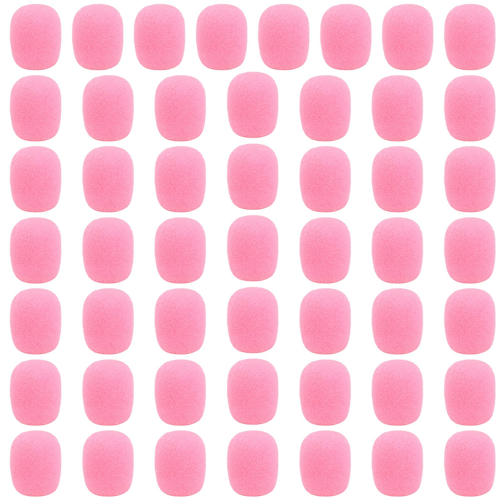 50 Pack Pink Mini Lavalier Microphone Windscreen - Foam Sponge Covers for Headset Microphones, Noise Reduction & Clear Audio - Perfect for Podcasting, Interviews, YouTube Videos & Live Streaming