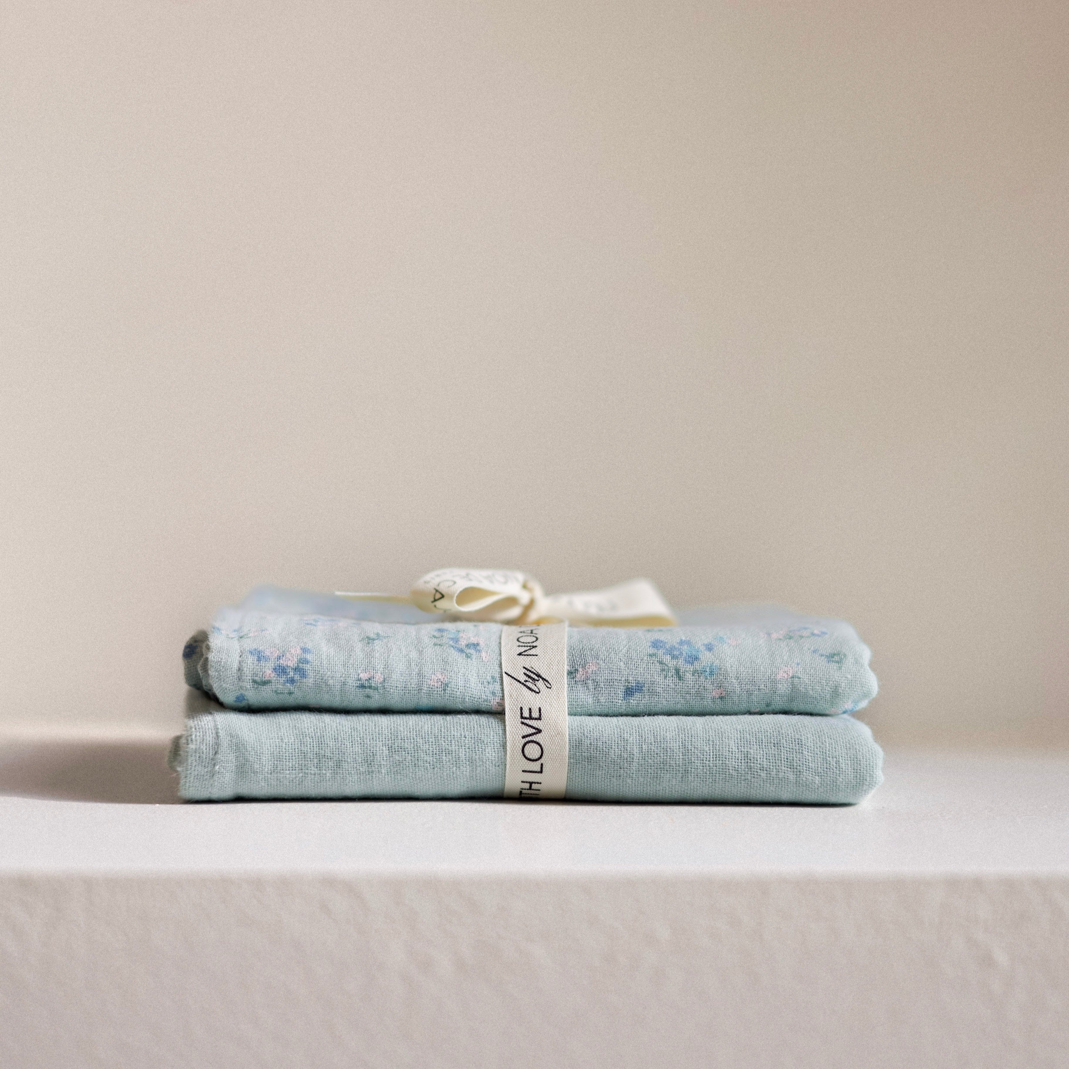 Organic Cotton Baby Swaddle Blankets - Set of 2, Green Floral Design | Soft Newborn Wraps for Sleeping, Swaddling & Photography | Perfect Baby Shower Gift