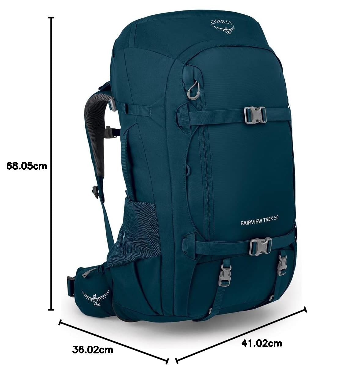 Osprey Women's Fairview Trek 50L Travel Backpack - Lightweight Hiking Pack for Backpacking, Camping & Outdoor Adventures
