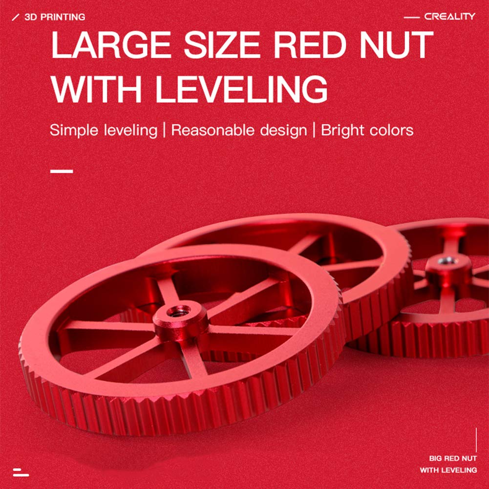 Creality Upgraded 4PCS Aluminum Hand Twist Leveling Nut with 4PCS Hot Bed Die Springs - Premium 3D Printer Bed Leveling Kit for Ender 3/3 Pro, Ender 5/5 Plus/Pro, CR-10, CR10S/10S Pro, CR 20 - Perfect for Smooth Printing & Easy Bed Calibration