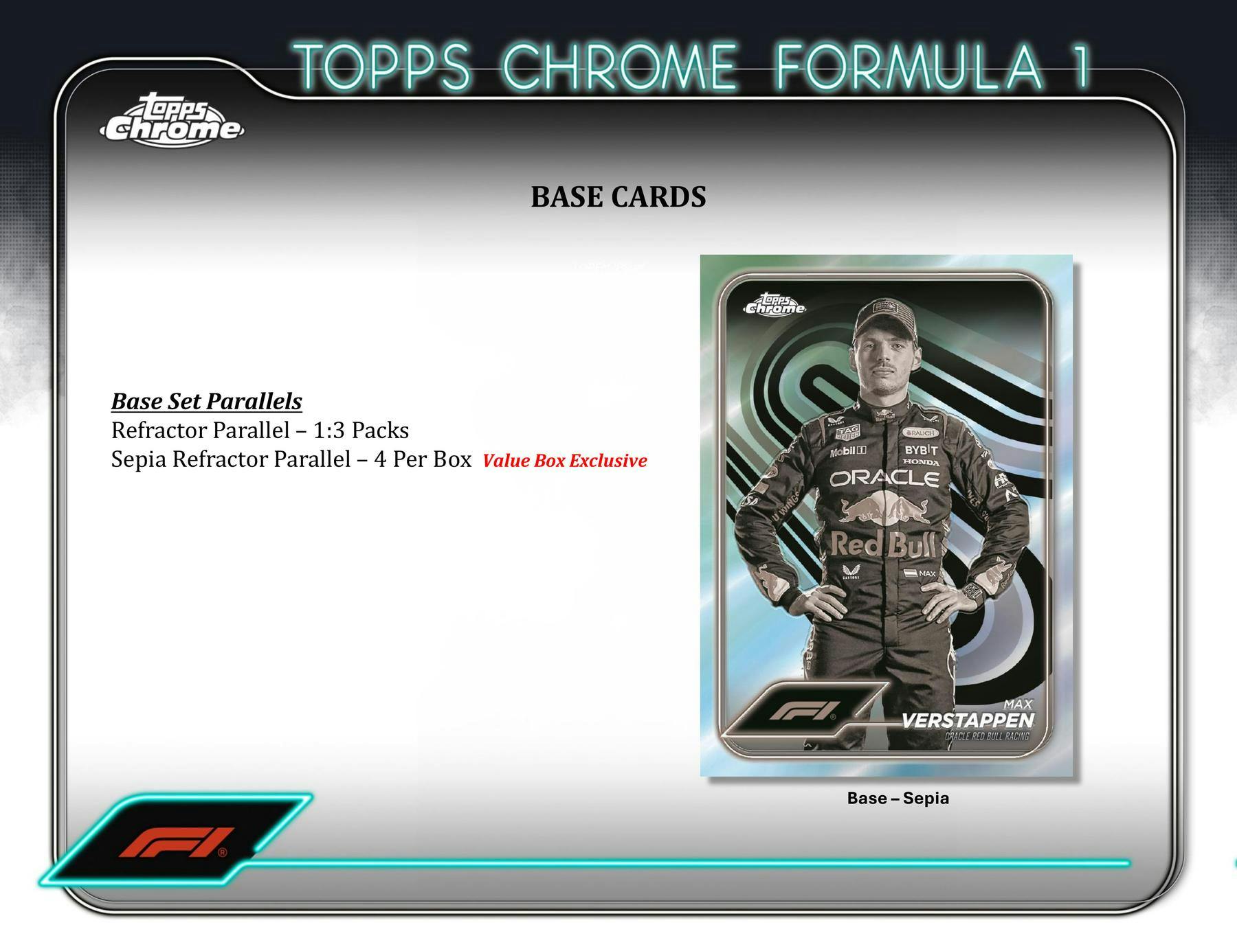 2024 Topps Chrome F1 Formula 1 Racing Cards - 6 Pack Blaster Box with Exclusive Inserts | Perfect for Collectors, Fans & Fantasy Sports Enthusiasts