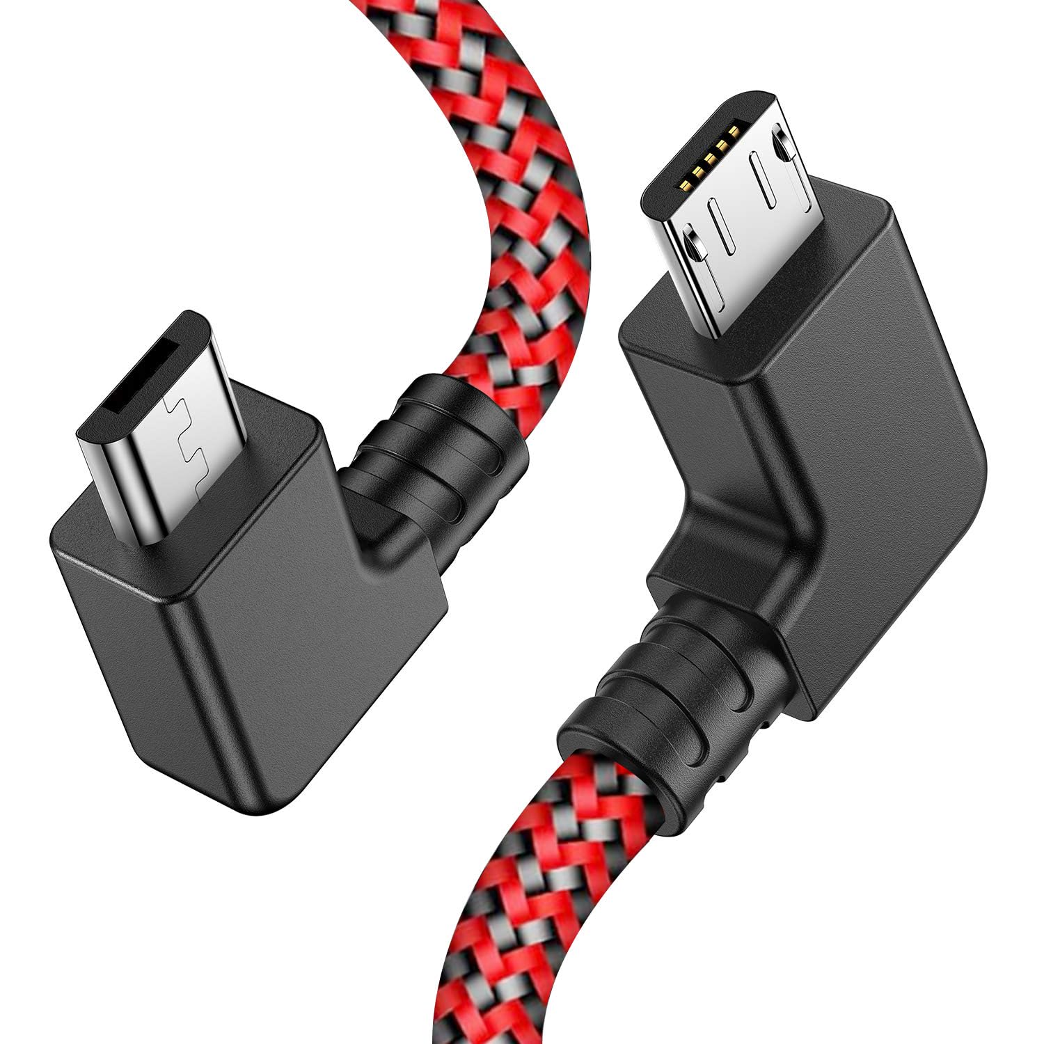 90 Degree Micro USB to Micro USB OTG Cable - Right Angle Connector Data Sync & Charging Cord for DJI Spark/Mavic Pro/Platinum/Air/2 Pro/Zoom Remote Controllers - Perfect for Tight Spaces & Travel (1 Pack)