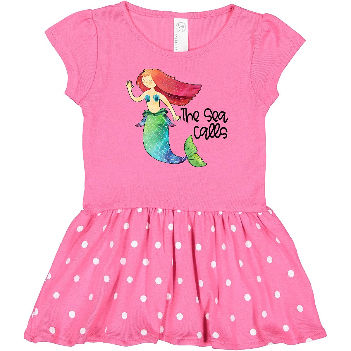 Inktastic The Sea Calls Mermaid with Red Hair Baby Girl Dress - Perfect for Beach Vacations, Birthday Parties & Photo Shoots