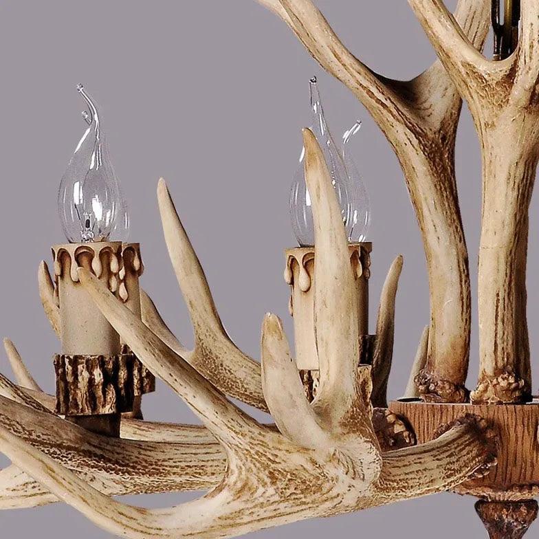 Rustic Antler LED Chandelier - Handcrafted Deer Horn Light Fixture for Cabin, Lodge & Farmhouse Decor - Perfect for Living Room, Dining Room or Bedroom Lighting