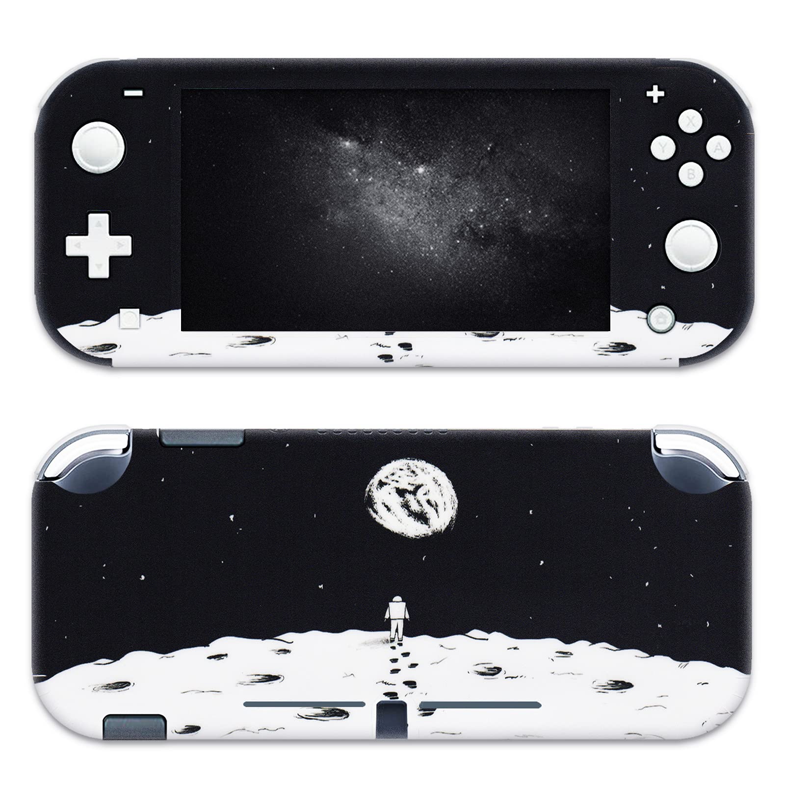 BelugaDesign Space Switch Skin - Cool Galaxy Astronaut Vinyl Decal Wrap for Nintendo Switch & Switch Lite (Black/White) - Protective Sticker for Gaming Console, Perfect for Space Lovers & Gamers
