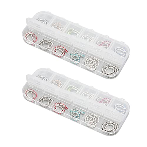Shiny Nail Rhinestones Chains - 12 Compartment Metal Nail Art Decorations for Salon & DIY Manicure | Easy Storage & Professional Use for Nail Artists