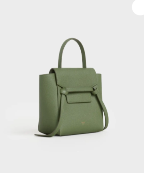 Celine Nano Belt Bag in Grained Calfskin - Light Khaki Crossbody Bag for Women | Perfect for Work, Travel & Everyday Use