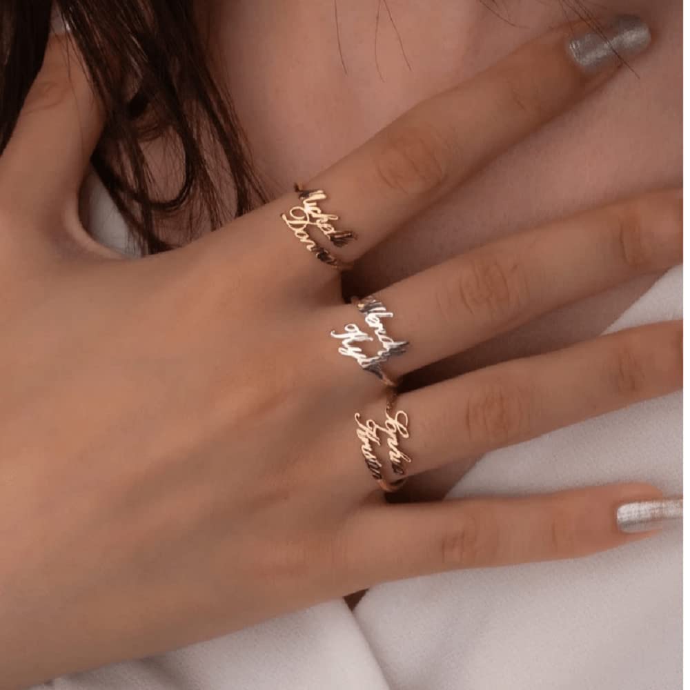 Custom Adjustable Name Ring for Women - Personalized Promise Jewelry for Sister, Best Friend, Birthday, Anniversary, or Special Occasion Gift