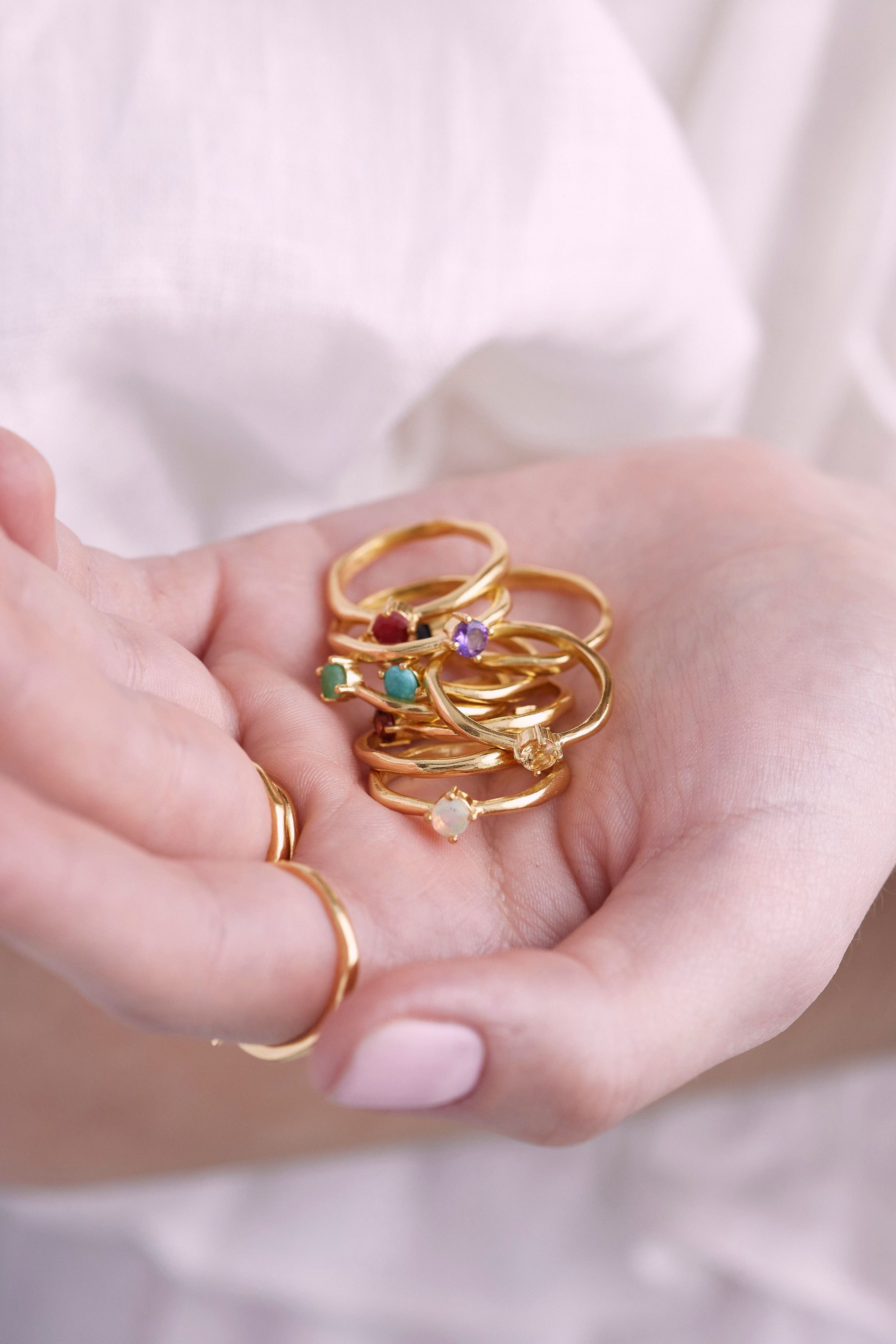 July Ruby Gold Birthstone Ring for Women - Elegant 14K Solid Gold July Birthstone Jewelry Gift for Birthday, Anniversary & Special Occasions