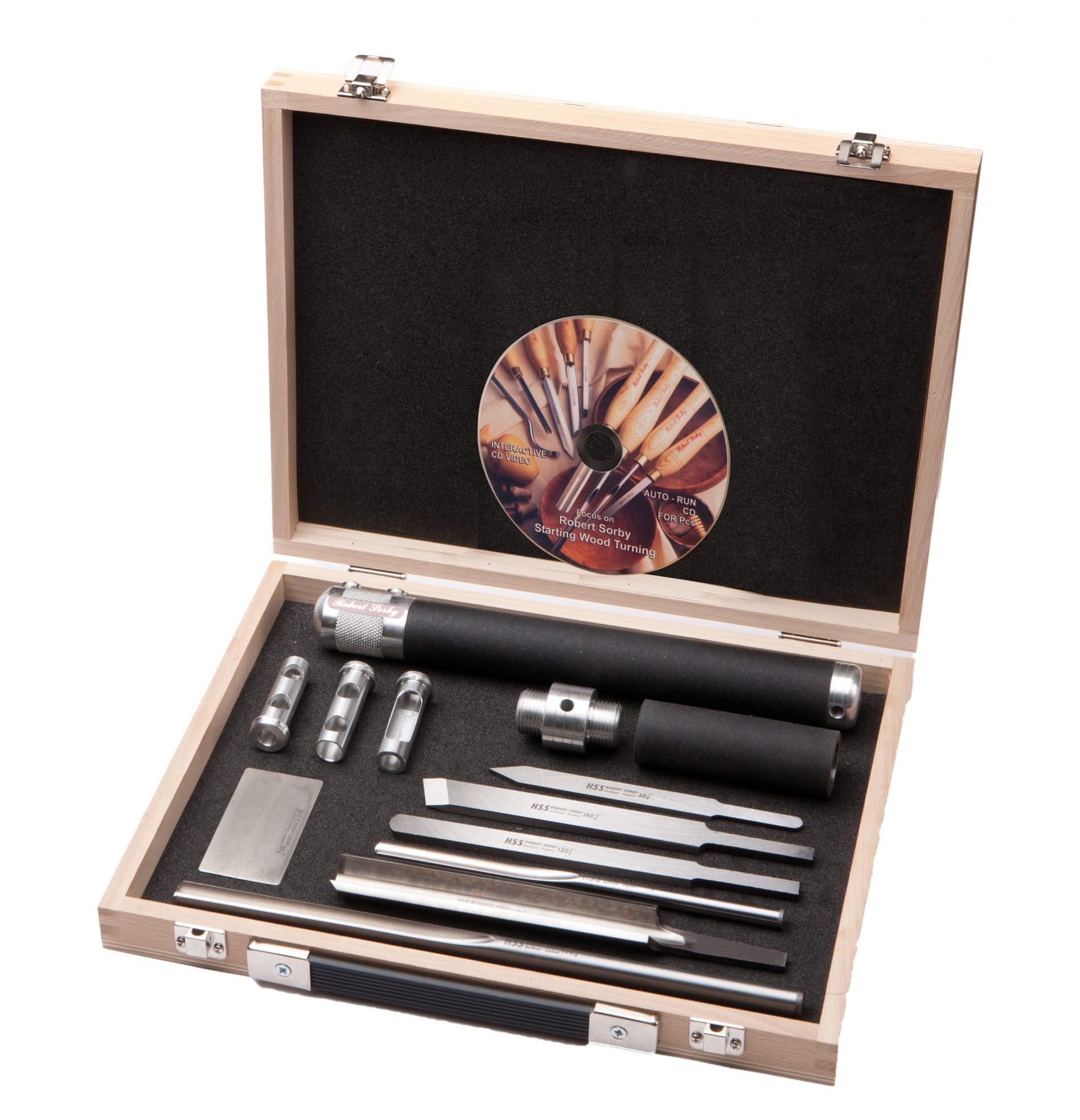Sorby Sovereign 6-Piece Woodturning Chisel Set - Premium Lathe Tools for Woodworking & DIY Projects | Perfect for Bowl Turning, Spindle Work & Crafting