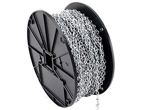10 Gauge Single Jack Chain BZ (Bright Zinc) 100 Feet - Heavy Duty Zinc Plated Steel Chain for Fencing, Hanging Decor, DIY Projects & Industrial Use