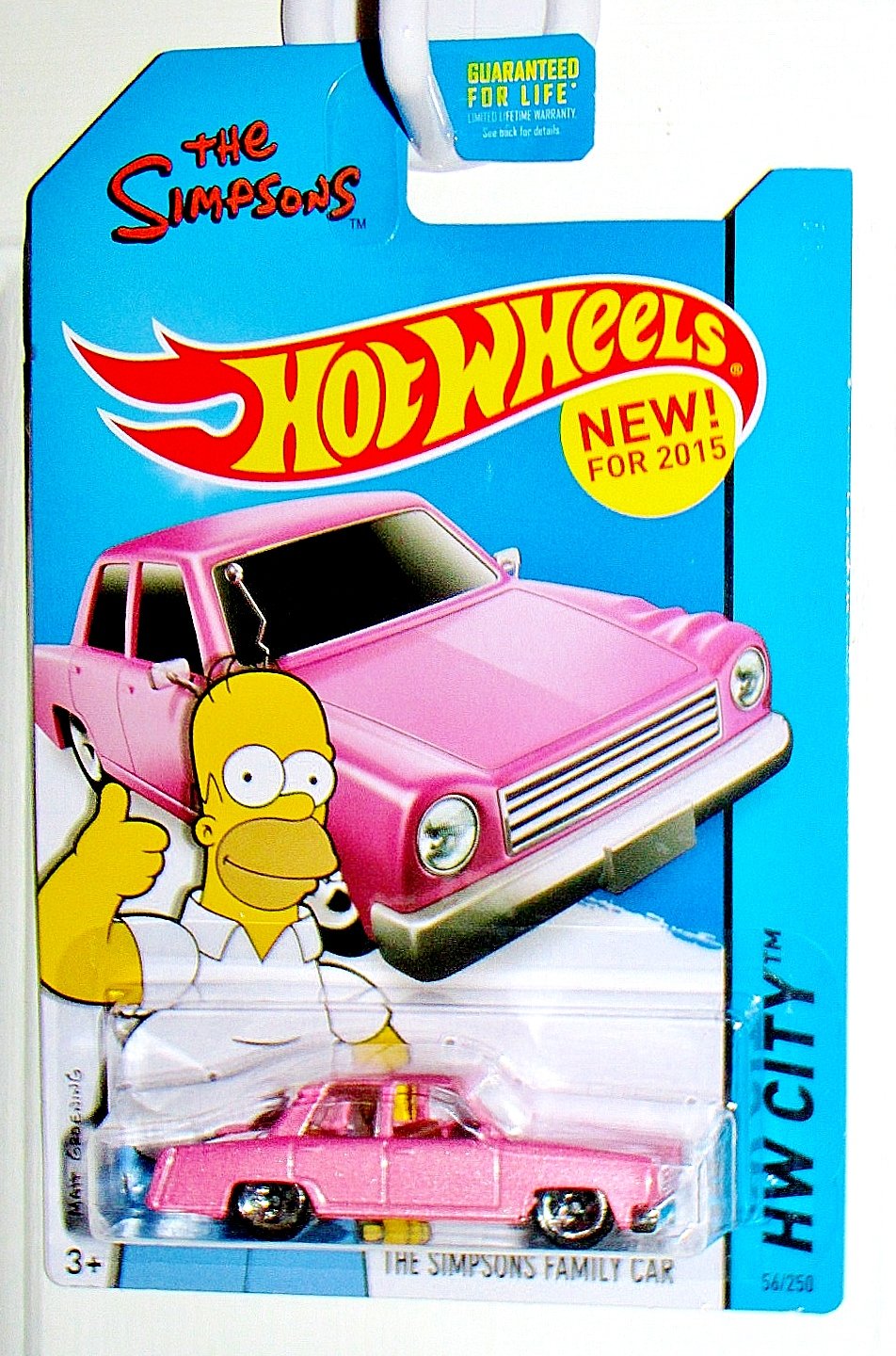 Hot Wheels 2015 HW City The Simpsons Family Car 56/250 Limited Edition Pink Die-Cast Toy - Perfect for Collectors, Kids Play, and Display