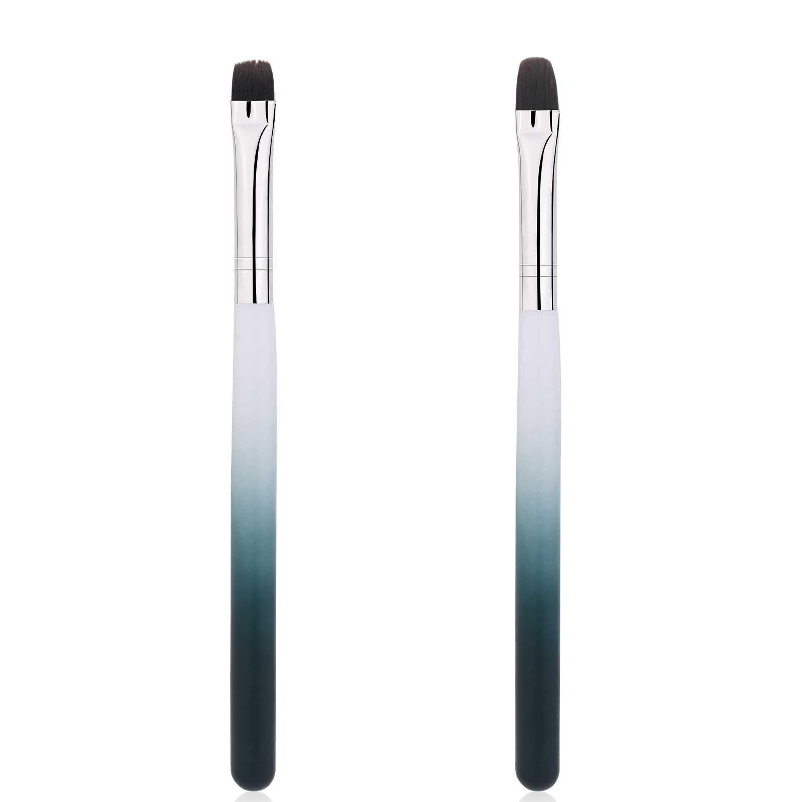 2pcs Nail Clean Up Brushes - Round & Flat Head for Nail Art & Polish Corrections - Perfect for Salon & Home Manicures