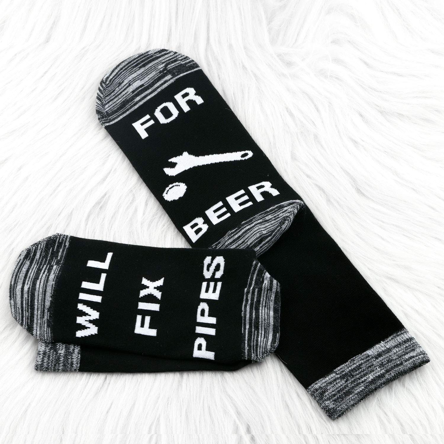 Funny Plumber Socks for Men - 2 Pairs Pipe Layer Socks with Beer & Tool Designs - Perfect Gifts for Plumbers, Pipefitters & DIY Enthusiasts - Great for Work, Gag Gifts & Casual Wear